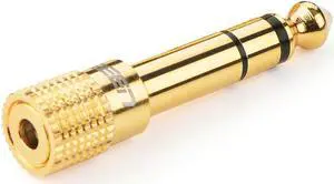 LUOM 6.35mm (1/4 inch) Male to 3.5mm (1/8 inch) Female Stereo Audio Adapter Gold Plated LUOM 6.35mm (1/4 inch) Male to 3.5mm (1/8 inch) Female Stereo Audio Adapter Gold Plated