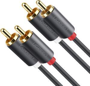 LUOM RCA Cable,Cable, 2RCA Male to 2RCA Stereo Audio Cable Gold-Plated for Speaker, AMP,Turntable,Receiver,Home Theater, Subwoofer,Double Shielded, 6Ft