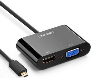 LUOM Micro HDMI to HDMI VGA adapter 3.5mm Audio Jack compatible with Ultrabooks, Tablets, Cameras and Camcorder such as GoPro Hero 6 Hero 5 Black, Nexus 10 Tablet, ASUS Zenbook Laptop, Camera