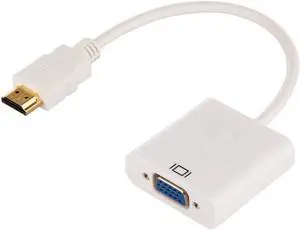 LUOM HDMI to VGA, Moread Gold-Plated HDMI to VGA Adapter (Male to Female) for Computer, Desktop, Laptop, PC, Monitor, Projector, HDTV, Chromebook, Raspberry Pi, Roku, Xbox and More - White LUOM HDMI to VGA, Moread Gold-Plated HDMI to VGA Adapter (Male to Female) for Computer, Desktop, Laptop, PC, Monitor, Projector, HDTV, Chromebook, Raspberry Pi, Roku, Xbox and More - White