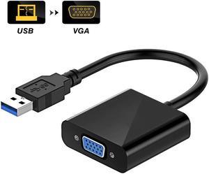 LUOM USB to VGA Adapter, USB 3.0/2.0 to VGA Adapter Multi-Display Video Converter- PC Laptop Windows 7/8/8.1/10,Desktop, Laptop, PC, Monitor, Projector, HDTV, Chromebook. No Need CD Driver. (Black)