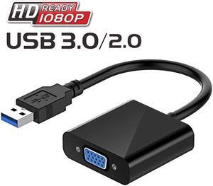 LUOM USB 3.0 to VGA Adapter Multi-display Video Converter, display port to vga,Support Max Resolution 1080p for Windows 7/8/8.1/10 Desktop Laptop PC Monitor Projector HDTV,No CD Driver Needed(Black)