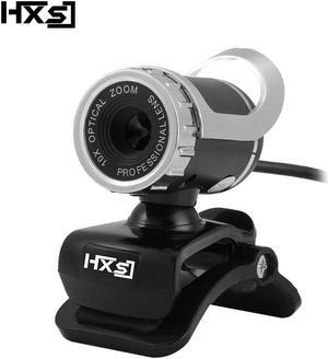 HXSJ A859 HD Built-in Sound-absorbing Microphone Manually-Focused USB2.0 640x480 12M-Pixel Webcam for Home & Office- Black