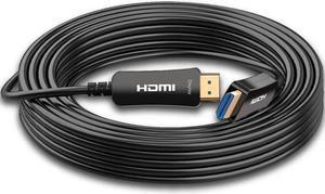 LUOM Fiber HDMI Cable 4K 60Hz, HDMI 2.0 Optical Cable, HDR, HDCP 2.2, ARC, 3D - 2M 5M 10M 20M 30M 50M  - Support 18Gbps and Projector, Roku, Slim and Flexible HDMI Fiber Optic Cable  (2 meters)