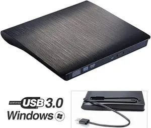 LUOM USB3.0 External DVD CD Drive, Portable CD DVD +/-RW Optical Drive Burner Writer High Speed Data Transfer Slim CD DVD Burner Recorder CD ROM for Laptop/MacBook/Desktop, Black LUOM USB3.0 External DVD CD Drive, Portable CD DVD +/-RW Optical Drive Burner Writer High Speed Data Transfer Slim CD DVD Burner Recorder CD ROM for Laptop/MacBook/Desktop, Black