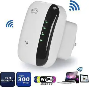 Mini WiFi Repeater, Range Extender Wireless 300Mbps Access Point 2.4GHz High Speed Network Ap/Repeater Modes, with Ethernet Port WiFi Signal Internet Booster Compatible with Alexa