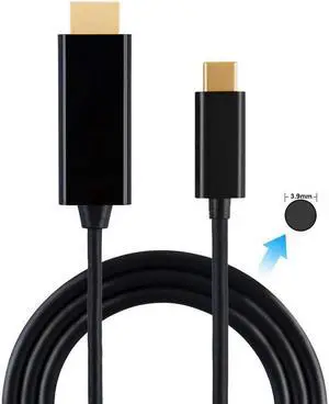 LUOM USB-C to HDMI 4K, 6 Feet/1.8M Type-C [Thunderbolt 3 Compatible] to HDMI Cable, Compatible with MacBook Pro,MacBook Air/iPad Pro 2018,iMac 2017,Yoga 920,Samsung S9/S8,Dell- Black