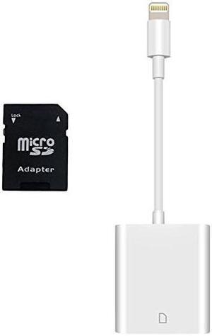 LUOM SD Card Camera Reader Trail Game Camera Card Viewer Adapter for iPhone Xs/XS Max/XR/8/8 Plus/iPhone X /7 Plus /7/ 6s Plus/ 6 Plus/ipad Mini/air etc
