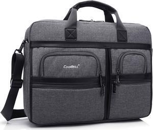 LUOM Laptop Backpack,Multifunction Briefcase Messenger Bag 17.3 Inch Laptop Bag for Men,Women Fits Up to 17.3 Inch MacBook 17 Inch Asus Acer Dell Lenovo HP Laptop , CB-5003,  Gray