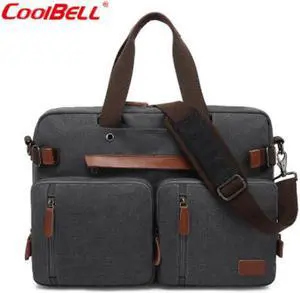 LUOM Convertible Messenger Bag Canvas Backpack Laptop Shoulder Bag Business Briefcase Leisure Handbag Multi-Functional Travel Bag Fits 17.3 Inch Laptop for Men/Women/College (Canvas Gray) LUOM Convertible Messenger Bag Canvas Backpack Laptop Shoulder Bag Business Briefcase Leisure Handbag Multi-Functional Travel Bag Fits 17.3 Inch Laptop for Men/Women/College (Canvas Gray)