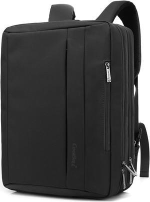 CoolBELL 15.6 Inches Convertible Laptop Messenger Bag Shoulder Bag Backpack Oxford Cloth Multi-Functional Briefcase for Laptop/MacBook/Tablet (CB-5501 Black)