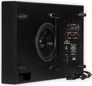 Theater Solutions SUB8S 250 Watt Surround Sound HD Home Theater Slim Powered Active Subwoofer (Black)