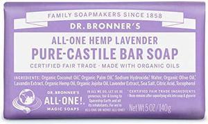 Moisturizing & Pure Castile Soap Bar  - All Natural Soap w/ Organic Essential Oil: Olive, Jojoba & Hemp Oil - All Purpose Castile Bar Soap for Hair & Skin Care, Hand Wash & More - Lavender Soap 5...