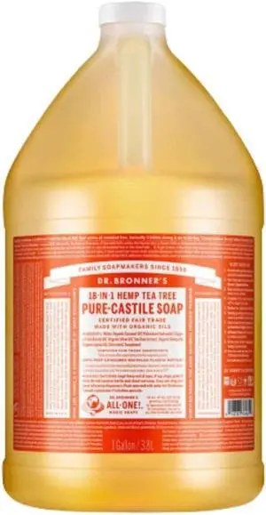Natural & Pure Castile Soap Made With Organic & Natural Oils Hemp Tea Tree Castile Soap Fully Biodegradable & Vegan Liquid Soap All Purpose Castile Liquid Soap 1 Gallon Per Pack, Pack of 1