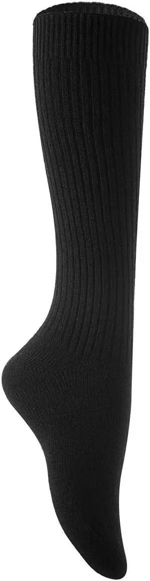 Lian LifeStyle Big Girl's Women's 1 Pair Knee High Exceptional, Non-Slip, Cozy and Cool Wool Socks FS05 Size 6-9 (Black)