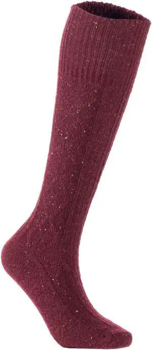Lian LifeStyle Women's 1 Pair Exceptional, Non-Slip, Cozy and Cool Knee High Wool Socks HR1412 Size 6-9 (Wine)1pc1