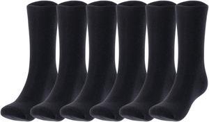 Lian LifeStyle Men's 6 Pairs Breathable Ultralight Wool Blend Crew Socks for All Season. High Performance & Extra ComfortableL-1802-M Black