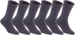 Lian LifeStyle Fantastic Children's 6 Pairs Wool Crew Socks Super Comfortable, Soft, and Durable LK0601 Size 0M-6M (Coffee)