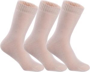 Lian LifeStyle Men's 3 Pairs Ultralight Breathable Wool Crew Socks. High Performance and Extra Comfortable LK0602 Size 6-9 (Beige)