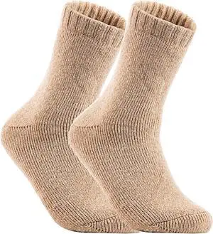 Lian LifeStyle  Perfect Fit, and Cozy Women's 4 Pairs Wool Crew Socks For Healthy Feet With A Wide Range Of Colors LW1612 Size 6-9 (Black)