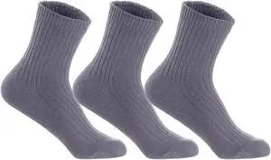 Lian LifeStyle Perfect Fit, Cozy, and Comfortable Women's 3 Pairs Wool Crew Socks For Healthy Feet LK08 Size 6-9 (Grey)