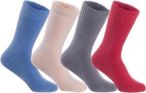Lian LifeStyle Men's 3 Pairs Ultralight Breathable Wool Crew Socks. High Performance and Extra Comfortable LK0602 Size 6-9 (Blue,Beige,Grey,Red)