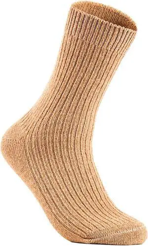Lian LifeStyle Perfect Fit, Cozy, and Comfortable Men's 1 Pair Wool Crew Socks For Healthy Feet Size 6-9 (Beige)