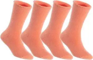 Lian LifeStyle Fantastic Children's 4 Pairs Wool Crew Socks Super Comfortable, Soft, and Durable LK0601 Size 6M-12M (Orange)