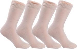 Lian LifeStyle Men's 4 Pairs Ultralight Breathable Wool Crew Socks. High Performance and Extra Comfortable LK0602 Size 6-9 (Beige)