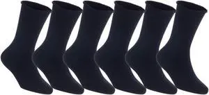 Lian LifeStyle Fantastic Children's 6 Pairs Wool Crew Socks Super Comfortable, Soft, and Durable LK0601 Size 12M-24M (Black)
