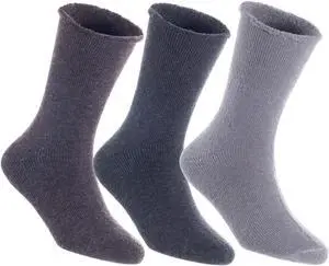 Lian LifeStyle Fantastic Children's 3 Pairs Wool Crew Socks Super Comfortable, Soft, and Durable LK0601 Size 6M-12M (Random Colors)