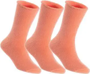 Lian LifeStyle Fantastic Children's 3 Pairs Wool Crew Socks Super Comfortable, Soft, Adorable and Durable LK0601 Size 0M-6M (Orange)