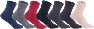 Lian LifeStyle Perfect Fit, Cozy, and Comfortable Men's 6 Pairs Wool Crew Socks For Healthy Feet LK08 Size 6-9 (Black,Coffee,Dark Grey,Grey,Orange,Beige)