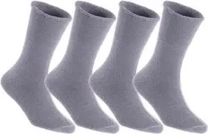 Lian LifeStyle Fantastic Children's 4 Pairs Wool Crew Socks Super Comfortable, Soft, and Durable LK0601 Size 12M-24M (Grey)