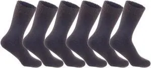 Lian LifeStyle Fantastic Children's 6 Pairs Wool Crew Socks Super Comfortable, Soft, and Durable LK0601 Size 3Y-5Y (Coffee)