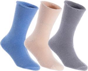 Lian LifeStyle Fantastic Children's 3 Pairs Wool Crew Socks Super Comfortable, Soft, and Durable LK0601 Size 6M-12M (Blue, Beige,Grey)