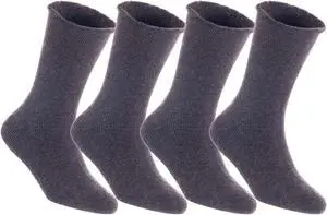 Lian LifeStyle Fantastic Children's 4 Pairs Wool Crew Socks Super Comfortable, Soft, and Durable LK0601 Size 6M-12M (Coffee)