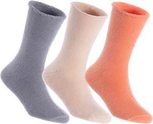 Lian LifeStyle Fantastic Children's 3 Pairs Wool Crew Socks Super Comfortable, Soft, and Durable LK0601 Size 12M-24M (Grey,Beige,Orange)