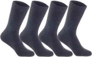 Lian LifeStyle Fantastic Children's 4 Pairs Wool Crew Socks Super Comfortable, Soft, and Durable LK0601 Size 9Y-11Y (Dark Grey)