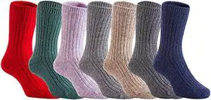 Lian LifeStyle Fantastic 3 Pairs Children Wool Crew Socks Super Comfortable, Soft, Adorable and Durable Size 2Y-4Y Random Boy Color