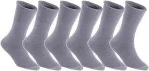 Lian LifeStyle Fantastic Children's 6 Pairs Wool Crew Socks Super Comfortable, Soft, and Durable LK0601 Size 6M-12M (Grey)