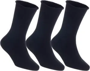 Lian LifeStyle Fantastic Children's 3 Pairs Wool Crew Socks Super Comfortable, Soft, Adorable and Durable LK0601 Size 0M-6M (Black)