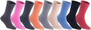 Lian LifeStyle Fantastic Children's 4 Pairs Wool Crew Socks Super Comfortable, Soft and Durable LK0601 Size 3Y-5Y (Assorted Girl Color)