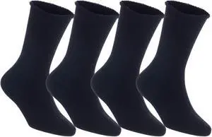 Lian LifeStyle Fantastic Children's 4 Pairs Wool Crew Socks Super Comfortable, Soft, Adorable and Durable LK0601 Size 0M-6M (Black)