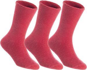 Lian LifeStyle Fantastic Children's 3 Pairs Wool Crew Socks Super Comfortable, Soft, and Durable LK0601 Size 6M-12M (Red)