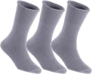 Lian LifeStyle Fantastic Children's 3 Pairs Wool Crew Socks Super Comfortable, Soft, and Durable LK0601 Size 6M-12M (Grey)