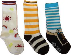 Lian LifeStyle Charming, Cozy & Fancy Children's 3 Pairs Knee High Cotton Socks With a Wide Color & Size Range Size 6M-3Y A