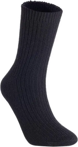 Lian LifeStyle Women's 1 Pair Perfect Fit Wool Crew Socks For Healthy Feet. Cozy, Cute, And Comfortable with a Wide Range of Colors FS03 Size 6-9(Black)