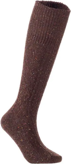 Lian LifeStyle Exceptional Women's 4 Pairs High Crew Knee High Wool Boots Socks Non-Slip, Cozy and Cool Size 6-9 HR1412 (Wine)