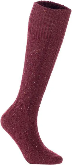 Lian LifeStyle Big Girl's Women's 1 Pair Exceptional Wool Knee High Socks Non-Slip, Cozy & Cool HR1412 Size 6-9(Wine)